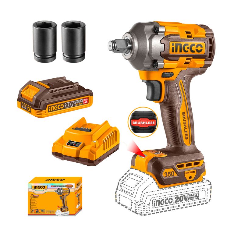 Llave De Impacto Inalámbrico 350nm Con Batcarg -ciwli20351