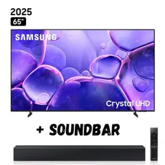 SAMSUNG - Televisor 65" Crystal 4K UN65U8000FGXPE 2025 + Soundbar