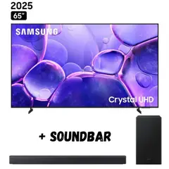 SAMSUNG - Televisor 65" Crystal 4K UN65U8000FGXPE 2025 + Soundbar B450F