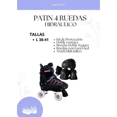 OKA - PATIN 4 RUEDAS HIDRAULICO ROSADO TALLA L 38 - 41