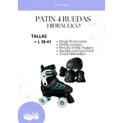 OKA - PATIN 4 RUEDAS HIDRAULICO TURQUESA TALLA L 38 - 41