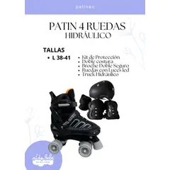 OKA - PATIN 4 RUEDAS HIDRAULICO PLOMO TALLA L 38 - 41