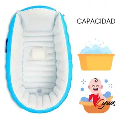 NO LOGO - BAÑERA INFLABLE PORTATIL Y PLEGABLE PARA NIÑOS COLOR AZUL