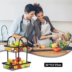INSPIRA MARKET - Organizador para Frutas y Verduras Frutero Cesta 2 Niveles