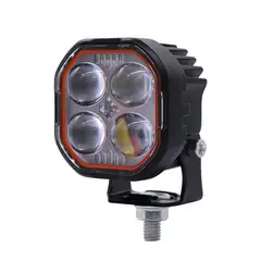 GENERICO - Faro Explorador Dual 4 Led Lupa Cuadrado Ojo Diablo Auxiliar Carro Moto Universal