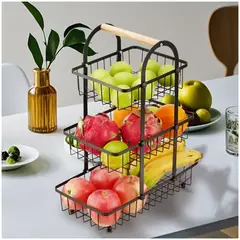 INSPIRA MARKET - Organizador para Frutas y Verduras Frutero Cesta 3 Niveles