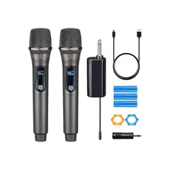 GENERICO - Pack Micrófonos De Dos Unidades Con Pantalla Led