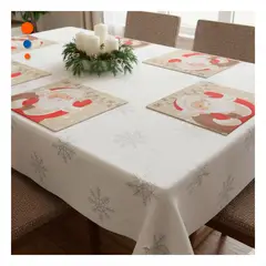 GENERICO - Individual de Santa Claus para Mesa Navideña en Beige Y+Ligas Regalo