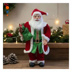 GENERICO - Muñeco Santa con Ropa a Rayas y Bolsa Decorativa para Navidad 92cm Y+Ligas Regalo
