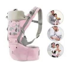 GENERICO - Canguro Para Bebe Ergonómico Con Asiento 3 En 1 Rosado