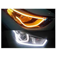 JET - 2X Tira LED Flexible 60cm DRL + Intermitente Ámbar Para Auto Moto