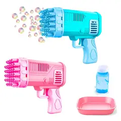 GENERICO - Pistola De Burbujas Bazooca De 36 Hoyos Automática Cian