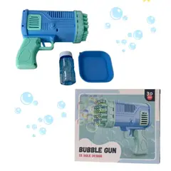 GENERICO - Pistola De Burbujas Bazooca De 36 Hoyos Automática Cian Celeste