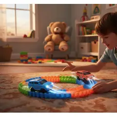 GENERICO - Pista Flexible Luminosa Basica Fenix Multicolor + Carrito