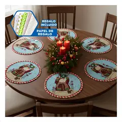 GENERICO - Set de Individuales Circulares Navidenos con Diseno de Joy Niño Y+Papel Regalo