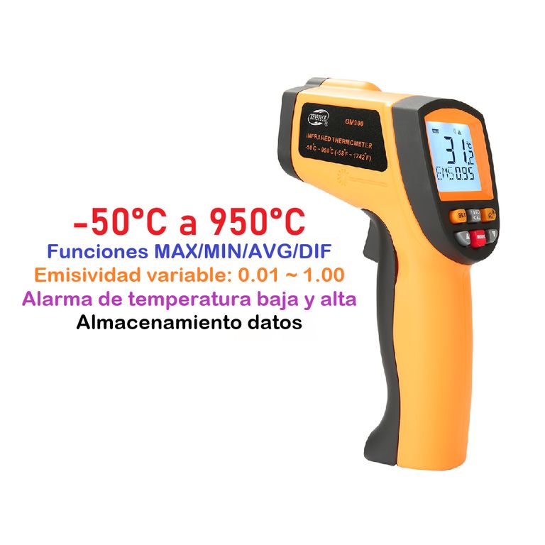 Pirómetro Termómetro Infrarrojo Profesional - GM900