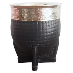 GENERICO - Mate Imperial Premium de Calabaza Cuero Negro y Virola de alpaca N2