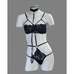 GENERICO - Boddy Lenceria Encaje Mujer RIHANNA con collar DeAlcoba