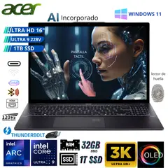 ACER - Laptop Ultra 9 288V - Laptop Profesional con IA • OLED 16” • 32GB + 1TB