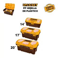 INGCO TOOLS - SET 3 CAJAS DE HERRAMIENTAS INGCO 14” 17” 20” PBXK0301