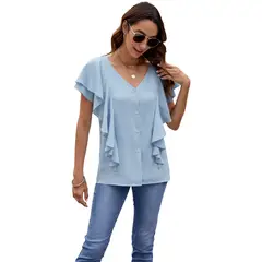 BLWOENS - Polera Manga Corta Mujer - Azul