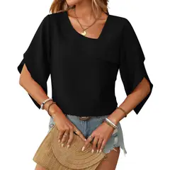 BLWOENS - Polera Manga Corta Mujer - Negro