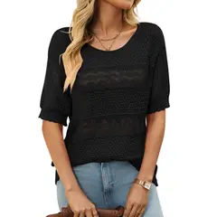 BLWOENS - Polera Manga Corta Mujer - Negro