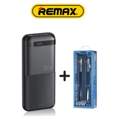 REMAX - POWER BANK 20000mAh PD20W+QC225W RPP-72 + CABLE DE ALEACION DE ZINC C-C 66W