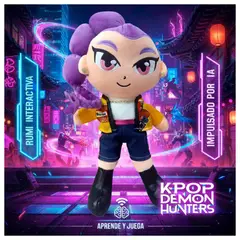 GENERICO - Kpop Demon Hunters Muñeca Peluche Interactivo con IA Huntrix Rumi 35cm modelo aleatorio
