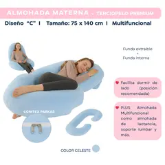 GENERICO - ALMOHADA MATERNA DISEÑO C COLOR CELESTE