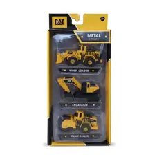 CAT - Pack x3 Máquinas de Metal de 10 cm Excavadora Funrise 82274