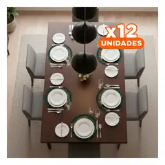 ANIMALIA - Pack12 Individual de Mesa Verde con Diseno de Santa y Corona de Hojas Y+Regalo Sticker