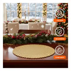 SKYBLOO - Set de 6 Individuales Dorados con Borde Cuadrado