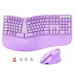 MEETION - Combo Teclado con Mouse Recargable Director C2 LILA