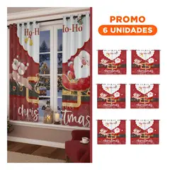 SKYBLOO - Pack6 Telon para Ventana de Santa Claus para Reuniones en Casa de Rojo