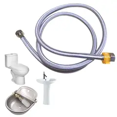 GENERICO - TUBO DE ABASTO ACERO INOXIDABLE 1/2" 80 CM