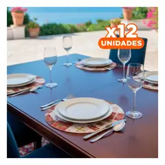 SKYBLOO - Pack12 Individual de Mesa Blanco con Diseno de Regalos para Navidad Y+Regalo Sticker