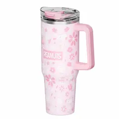 SNOOPY - Mug termo con asa Kawaii Chibi 1200 ml rosado