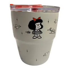 MAFALDA - Mug vaso con cañita Kawaii Chibi 480 ml