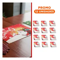 RYBIU IMPORT - Pack12 Mantel Dibujo de Papa Noel con Regalos para Mueble de Rojo Blanco