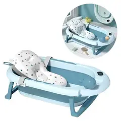 GENERICO - Bañera Ballenita + Cojin + Regadera - celeste