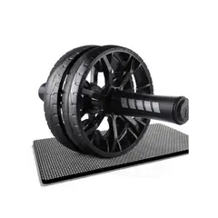 ALPHA GYM - Rueda Abdominal Profesional Doble Llanta De Caucho Agarre Ergonomico