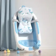 GENERICO - BAÑERA OSITO CON TERMOMETRO + COJIN Y REGADERA - celeste