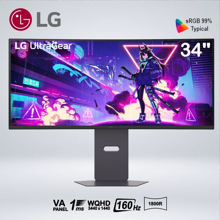 MONITOR CURVO 34G600A-B ULTRAGEAR WQHD 34 " VA 160hz 1ms HDR10 1800R G-SYNC