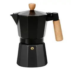 PENTHA - Cafetera Moka Italiana Elegante Negro 6 Tazas 300ml