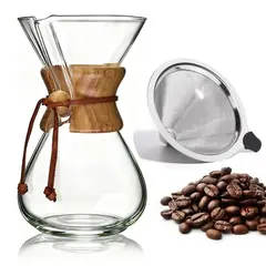 PENTHA - Cafetera Chemex Vidrio Borosilicato con Filtro 600ml
