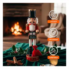 ANIMALIA - Cascanuez Navideno con Sombrero Cilindrico y Calendario Decorativo para el Hogar