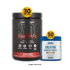 UNIVERSAL NUTRITION - Preentreno Hyde Nightmare + Creatina Applied Nutrition de 250gr