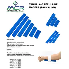 GENERICO - TABLILLA O FERULA DE MADERA (PACK DE 6 UND).