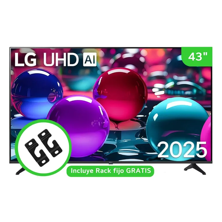 Smart TV 43” 4K UHD con ThinQ AI 43UA7300PSB 2025 + Rack fijo GRATIS